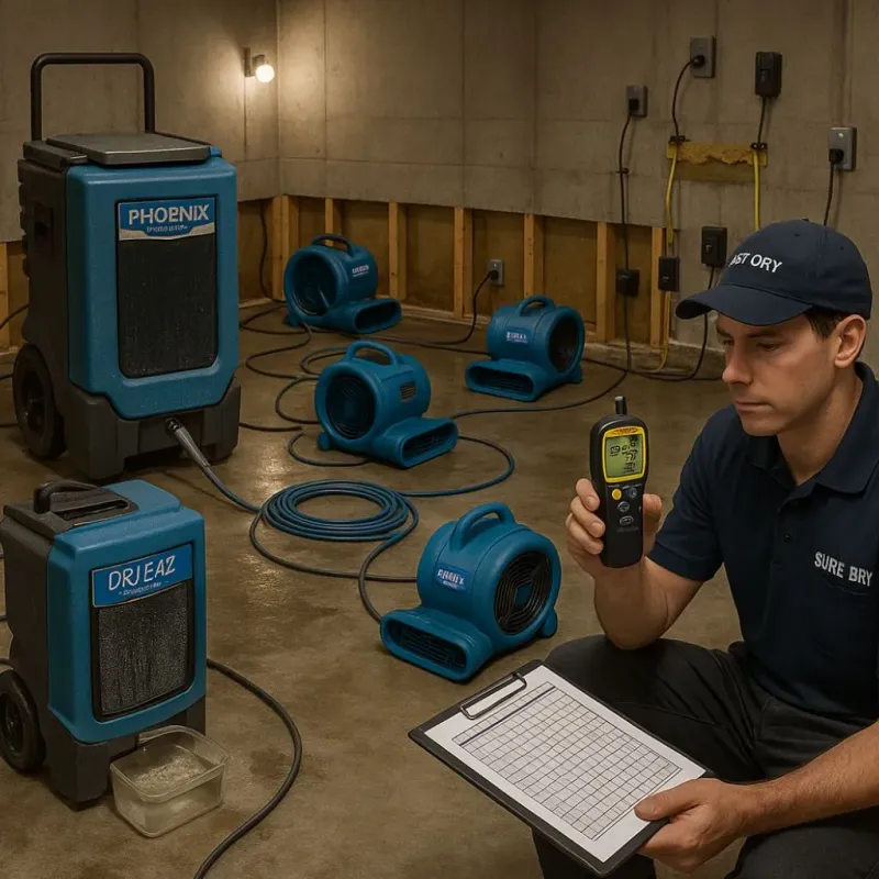 Structural Drying and Dehumidification process in Clear Lake, WI